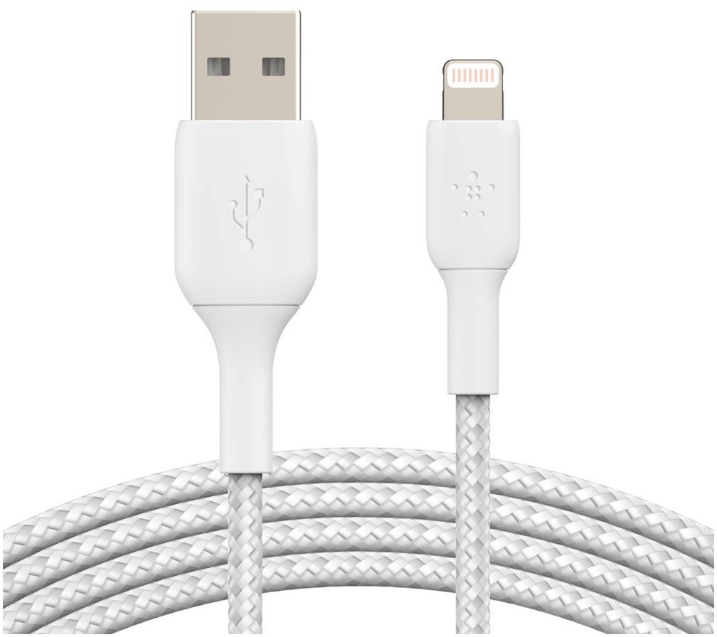 Belkin USB-A To Lightning Braided Cable - Svart 15 cm