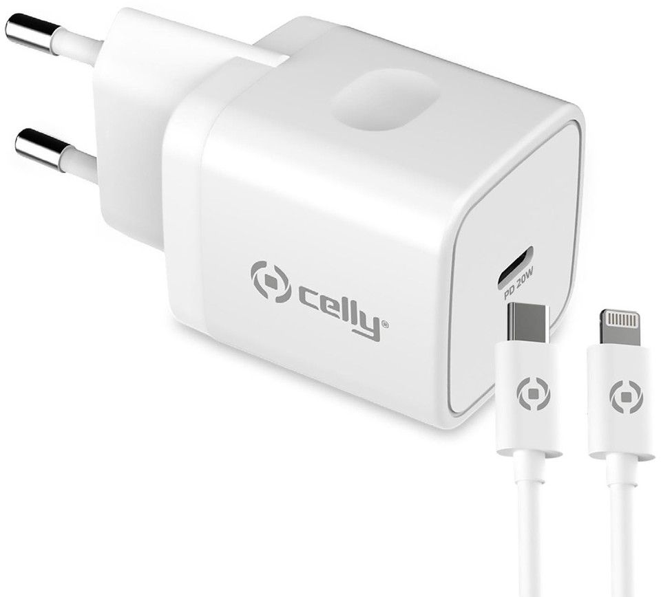 Celly Väggladdare 20W med Lightning-kabel