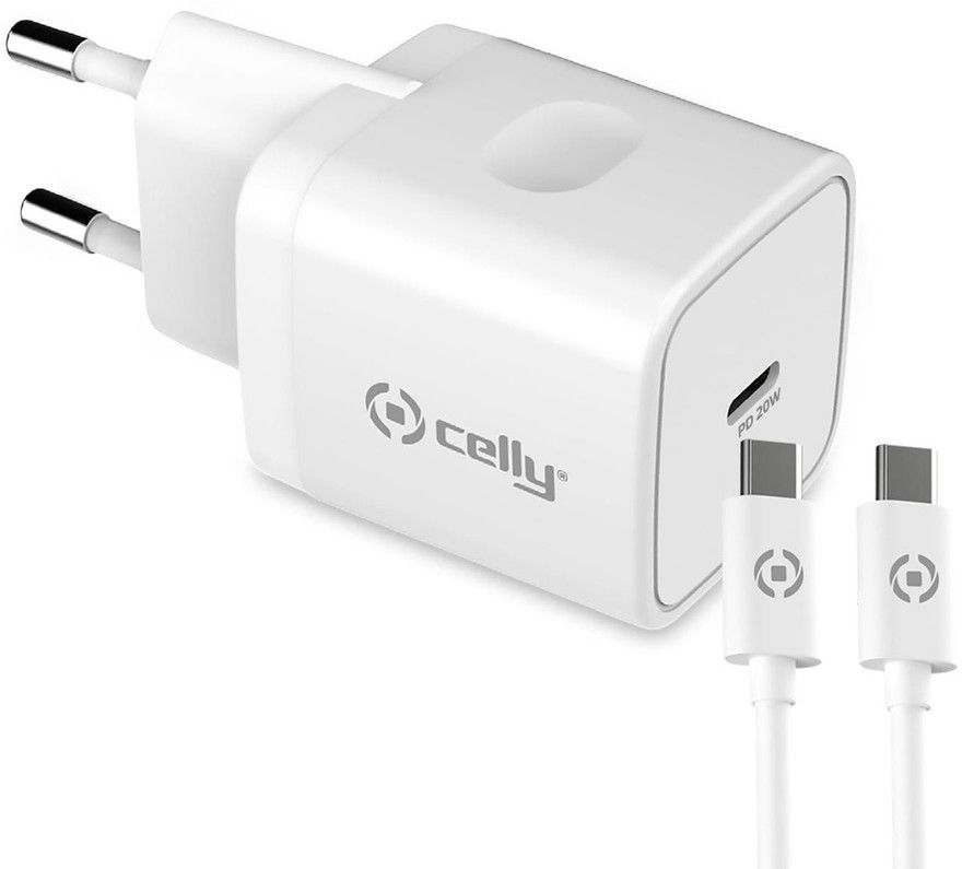 Celly Väggladdare 20W med USB-C-kabel