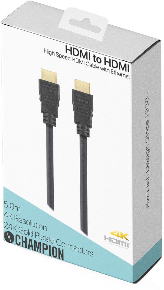 Champion HDMI- till HDMI-kabel - 5 meter - Svart