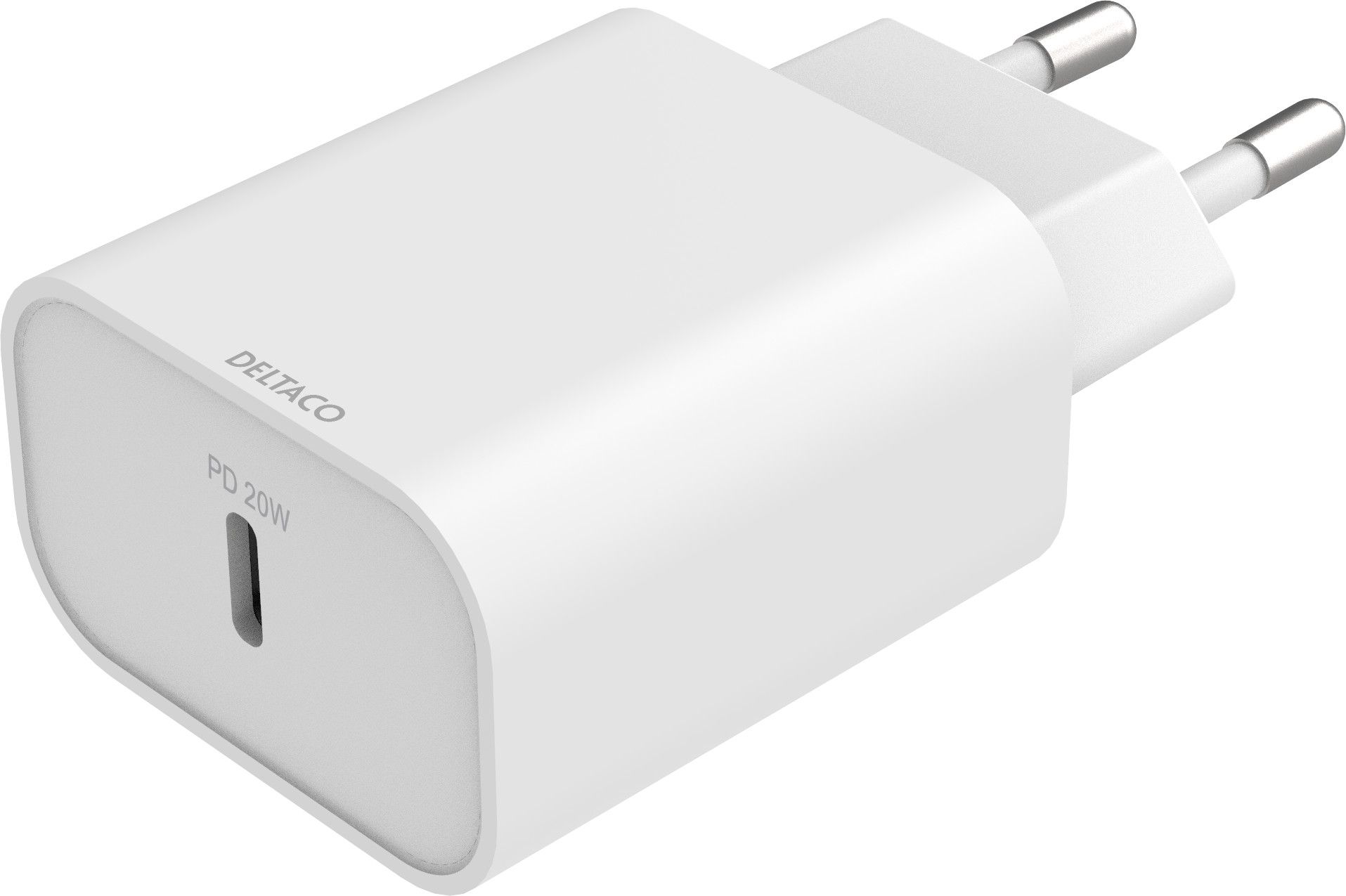 Deltaco 20W USB-C Wall Charger - Vit