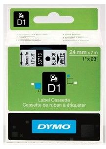 Dymo Tape D1 24mm x 7m - Svart/vit