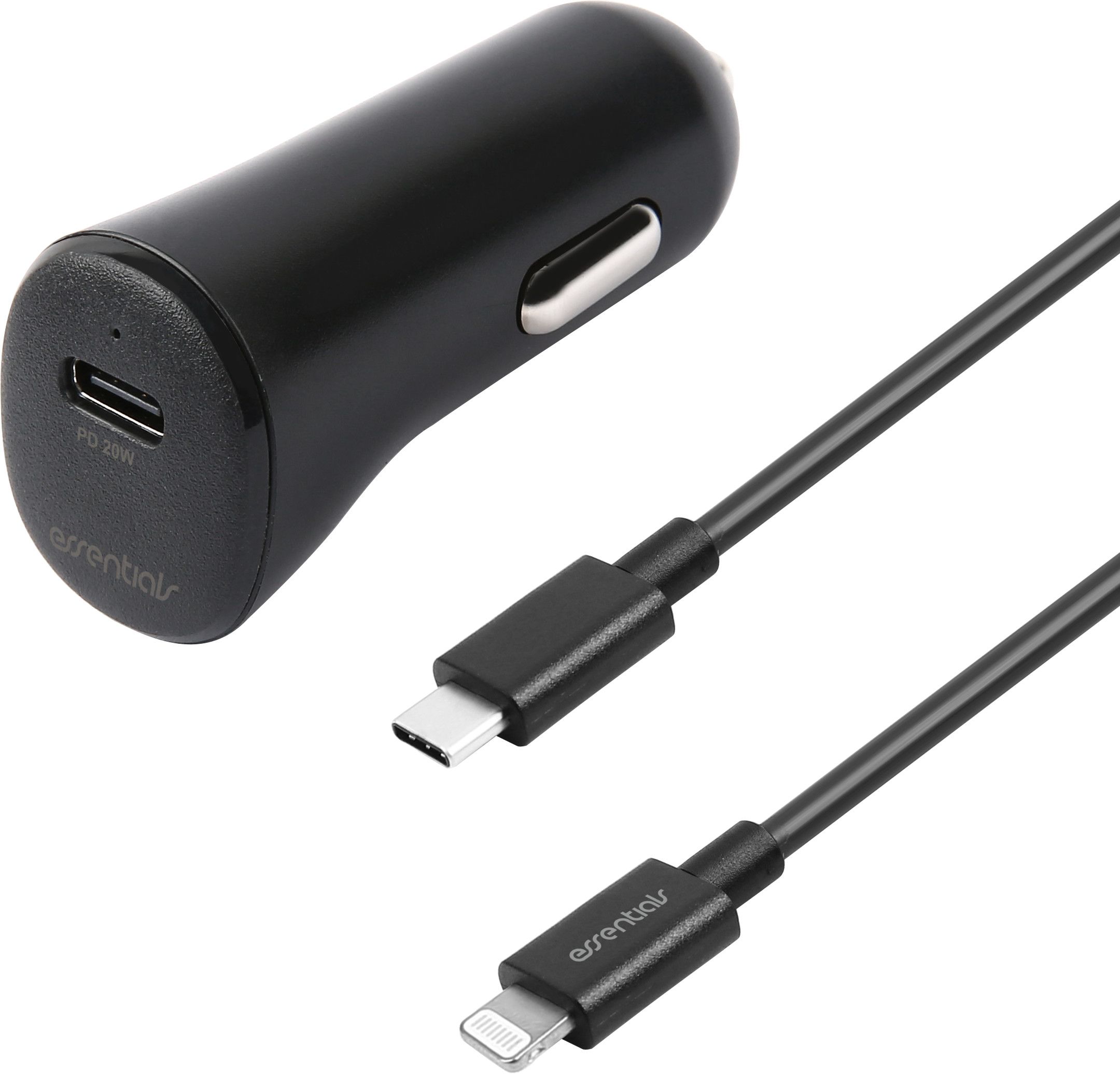 Essentials Car Charger 20W + USB-C to Lightning-Cable