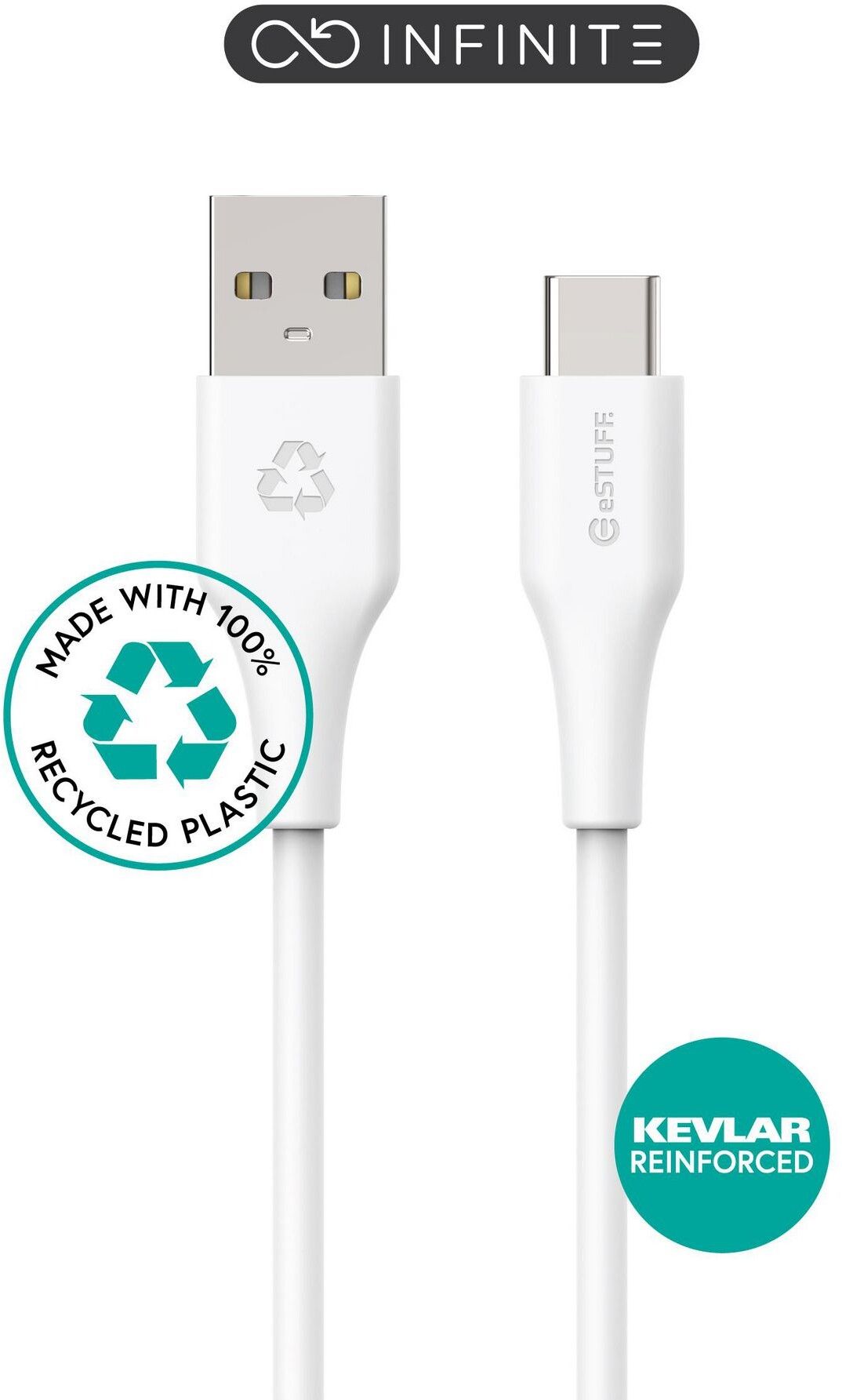 eStuff Infinite USB-A to USB-C Cable - 2 meter