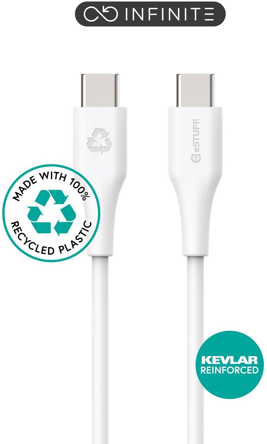 eStuff Infinite USB-C to USB-C Cable - 3 meter | iPhone//Kablar//Generella tillbehör//USB-C till USB-C-kablar | AlltMobil