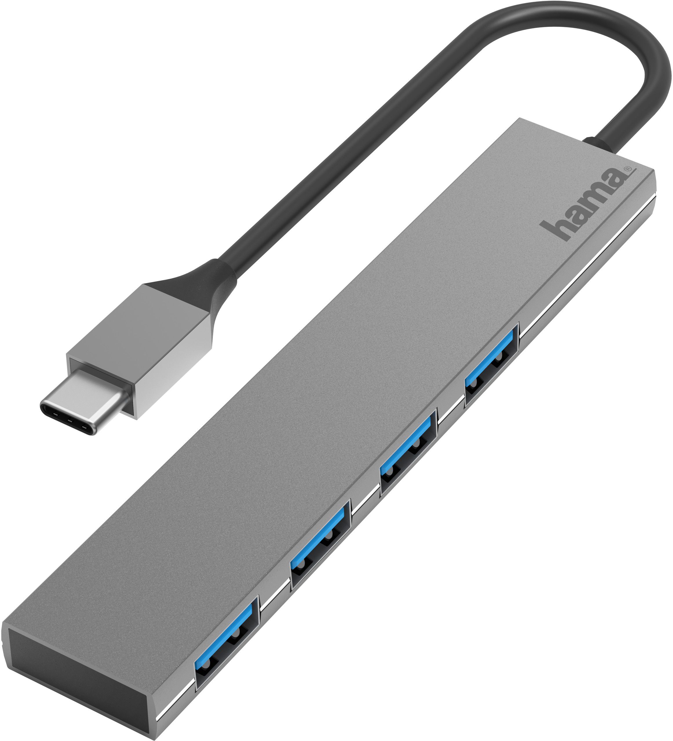 Hama Slim USB-C Hub 4x Portar