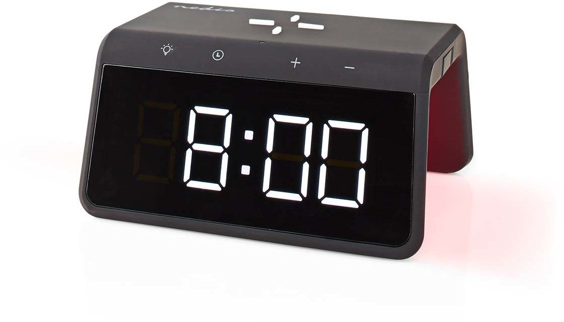 Nedis Alarm Clock with Wireless Charging - Svart