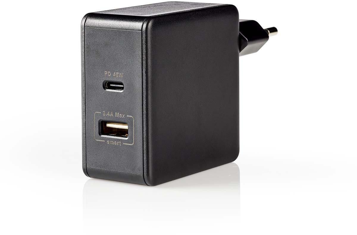 Nedis Dual Wall Charger 57W - Svart