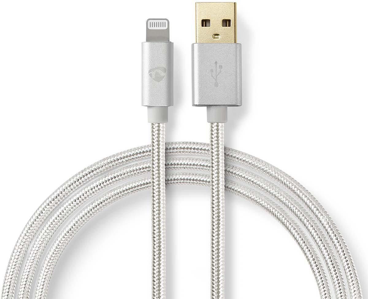 Nedis Fabritallic USB-A to Lightning Cable - 1 meter