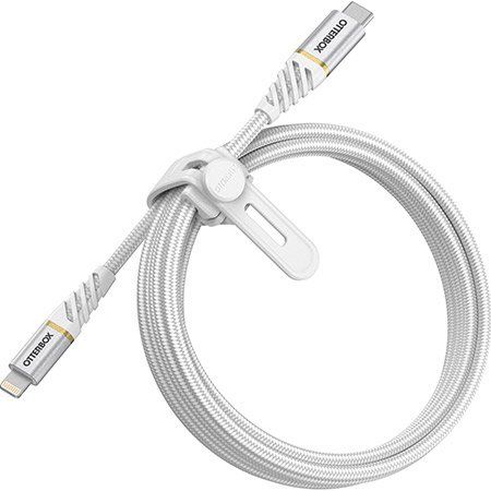 OtterBox Premium Lightning- till USB-C-kabel - Vit 2 meter