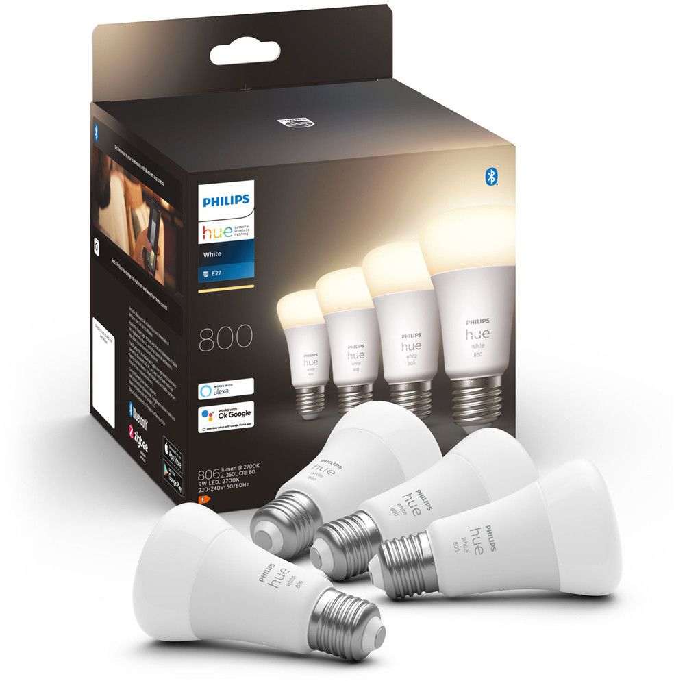 Philips Hue White E27 A60 4-pack