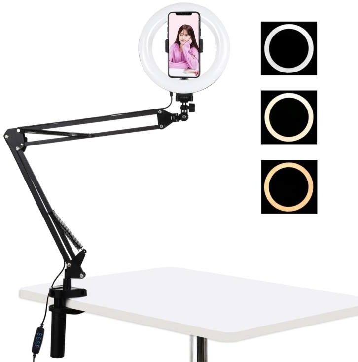 Puluz PKT3089B Desktop Arm with 20cm LED Ring Light