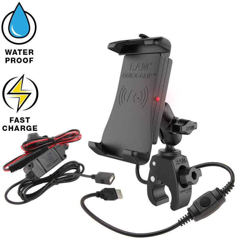 RAM Mount Quick-Grip Waterproof Wireless Charging Mount with Tough-Claw