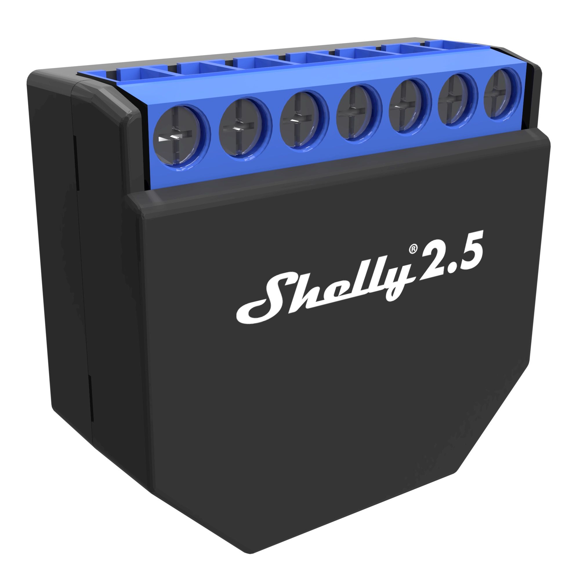 Shelly 2.5 - infälld strömbrytare m 2 kanaler & effektmätare WiFi