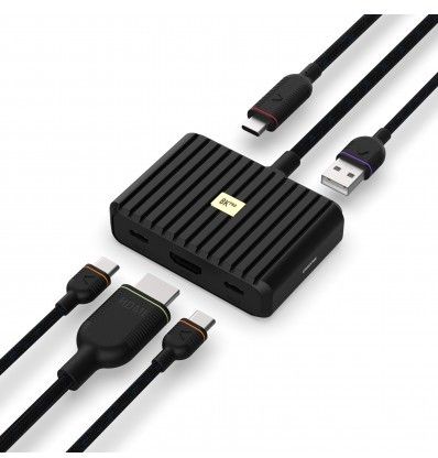 Unisynk 5-portars USB-C Hubb 8KPRO 100W - Grå