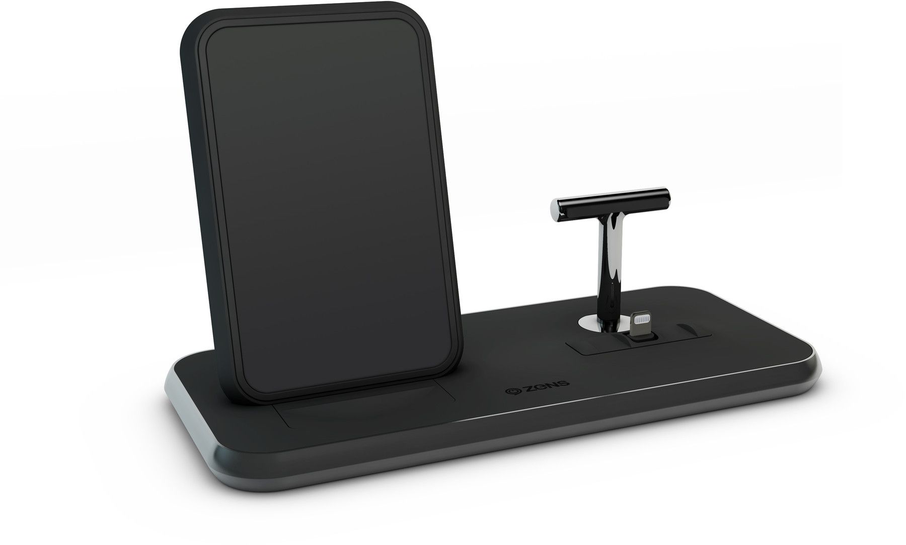 Zens Stand + Dock Aluminium Wireless Charger - Svart